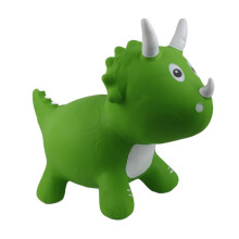 Aufblasbares Dinosaurier-Pferd zum Ritten für Kinder, 65 cm, Bunt, Grün & Blau