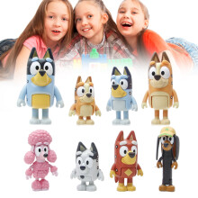 8 Stück PVC Hund-Familien-Actionfiguren, Bewegliche Gelenke, 6-8 cm
