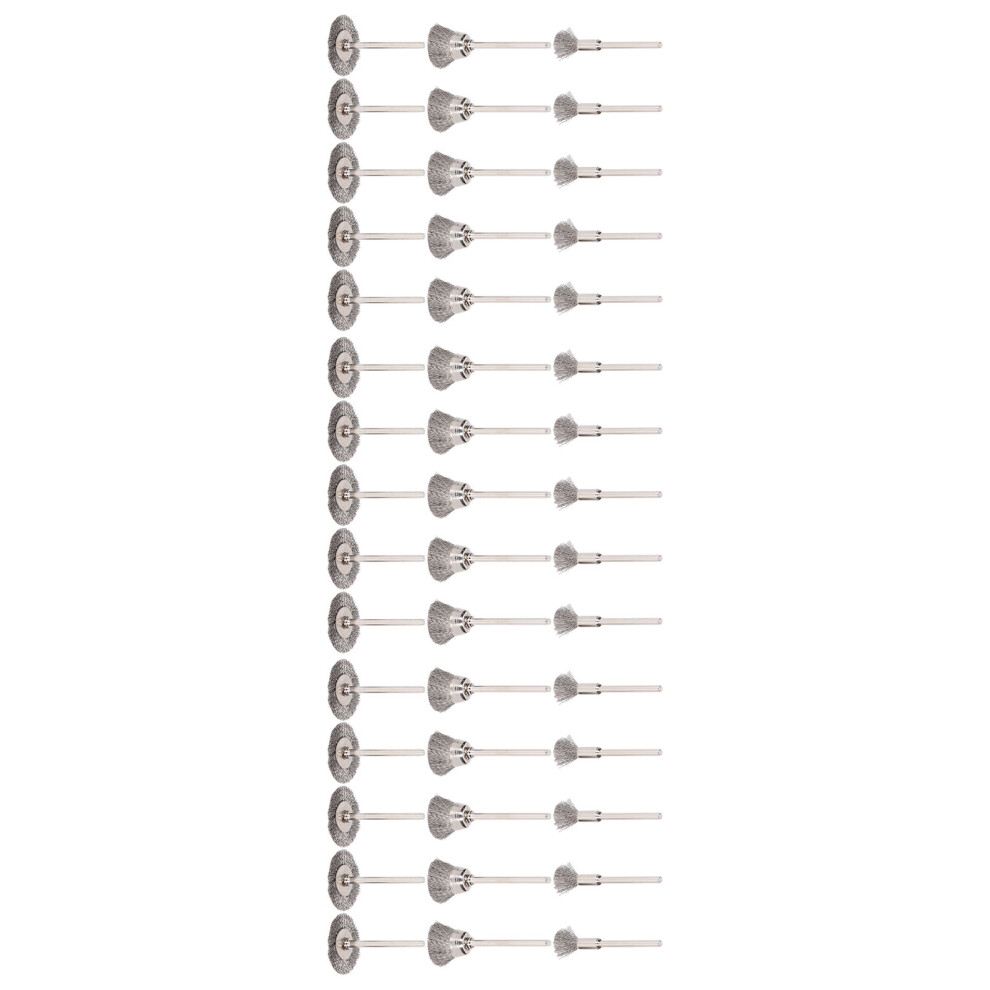 45Pcs Polish Steel Wire Brushes Silver Wheel Cup Pen Set For Cleaning Grinding 8141357882566