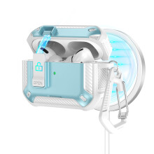 Magnetic Automatic Earphone Cover For Wireless-white blue