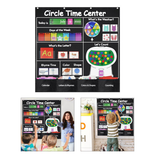 Wall Circle Time Center Pocket Chart Weather Letter Number 1