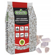 Dekorative flis Hvid Mariana 16-32 mm Hvid og grå dekorativ sten 20 kg