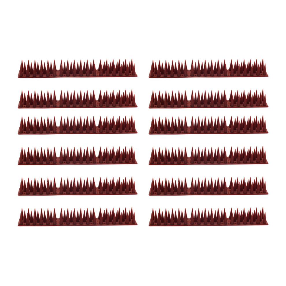 (Red) 12 Pieces Animal Deterrent Climb Strips Courtyard Garden Spike Fence-image-OPC-PMQX8WH-NEW