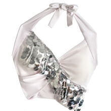 Bauchtanz-Halter-BH-Oberteil mit-Silbernes Betriebssystem