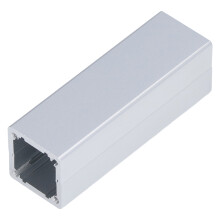 Carcasa de aluminio 25x25x80mm plateado mate 1.25-1.5mm