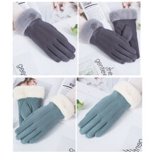 Guantes de invierno para mujer con pantalla táctil de ante sintético rosa talla única