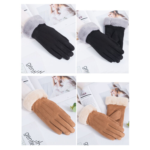 Damentouchscreen-Winterhandschuhe – Kunstleder, warm, 5 Farben 1