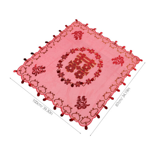 Roter Bestickter Brautschleier Chinesische Hochzeit 2