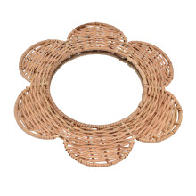 Elegant Hanging Rattan Mirror Wall Decor 28.5cm Stylish Design