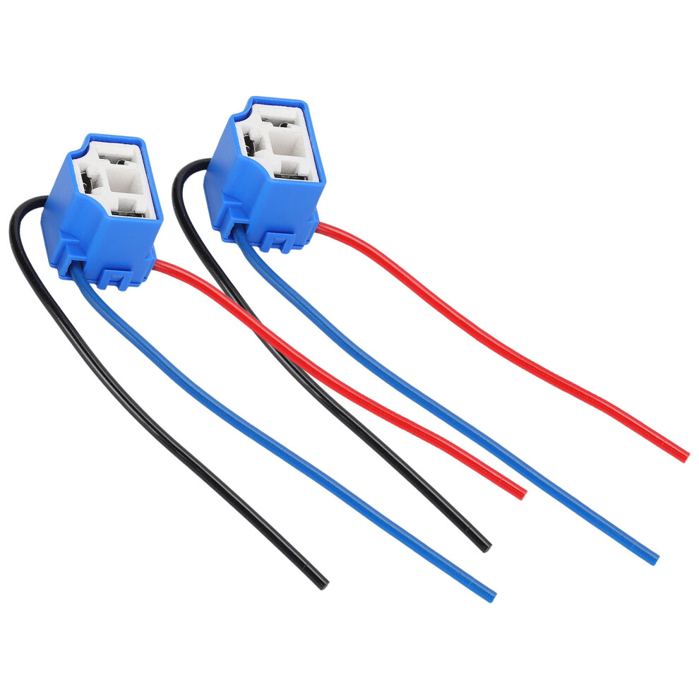 2Pcs H4 Ceramic Socket 1Mm Wire Connector For 1224V Headlights 8721357893023
