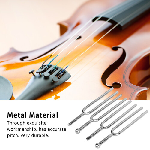 Ensemble de 4 diapasons, argent, kit standard. 2