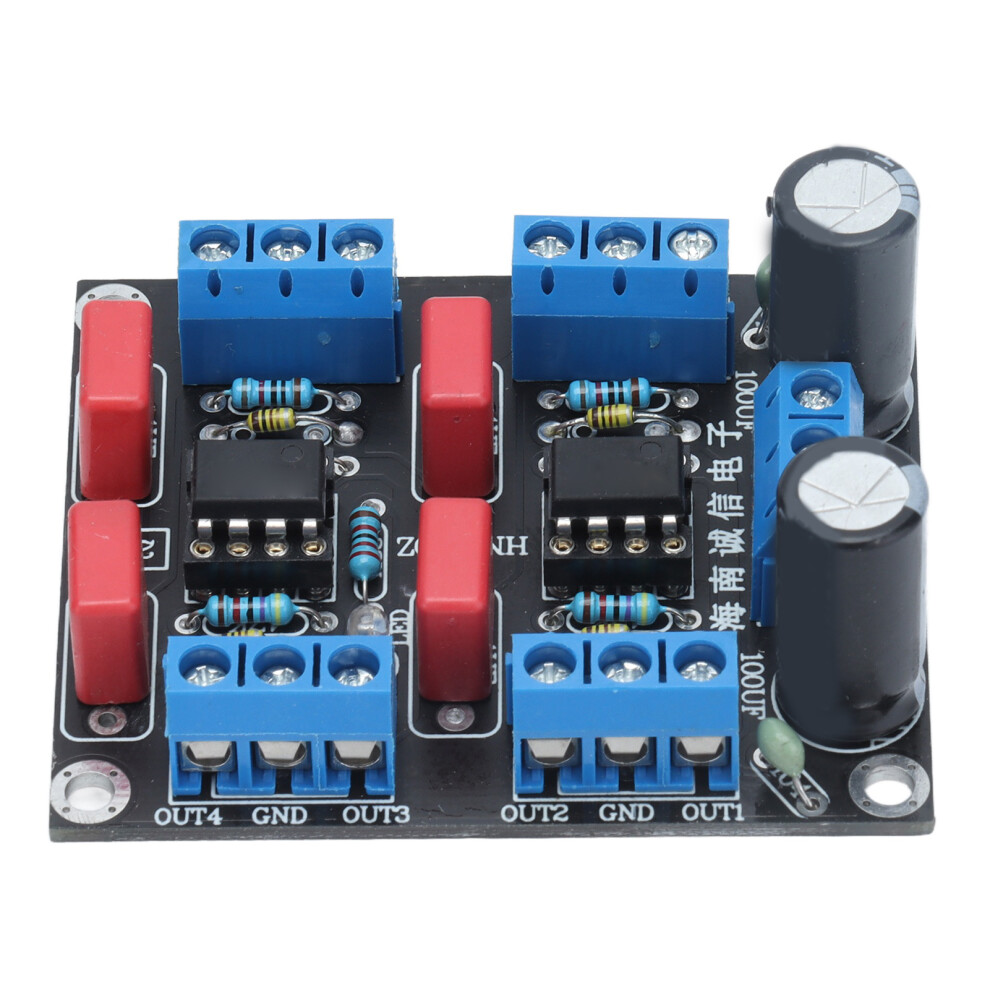 4 Channel Preamplifier Board Ne5532, 12V-15V Dual Power Supply 8731357893039