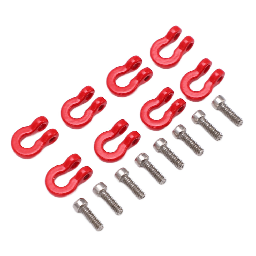8Pcs Iron Bumper Trailer Hooks For 1/24 Rc Car Axial Scx24 Red 4951357893691