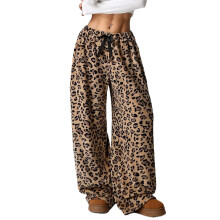Women's plush printed cute loungewear pajama-leopard print XL