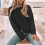 Womens Pullover Sweaters Long Sleeve Neck Casual Loose-Black M 6
