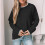 Womens Pullover Sweaters Long Sleeve Neck Casual Loose-Black M 7