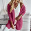 Women's Long Knitted Solid Color Cardigan-Blue S 6