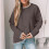 Womens Pullover Sweaters Long Sleeve Neck Casual Loose-Black M 4