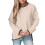 Womens Pullover Sweaters Long Sleeve Neck Casual Loose-Khaki L 1