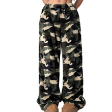 Women's plush printed cute loungewear pajama-camouflage XXL