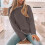 Womens Pullover Sweaters Long Sleeve Neck Casual Loose-Black S 3