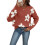 Women's Floral Pattern Round Neck Long Sleeve-brick red S 7