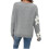 Women's Floral Pattern Round Neck Long Sleeve-brick red M 2
