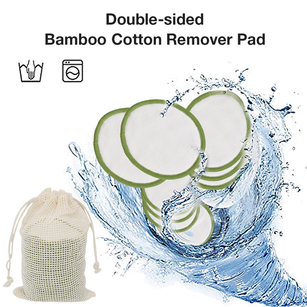 Reusable Bamboo Makeup Remover Pads Set - 20 Pieces + Laundry Bag & Box