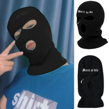3-Loch Acryl-Balaclava-Gesichtsmaske Winddichte Skimaske für Damen und Herren, 18x38cm