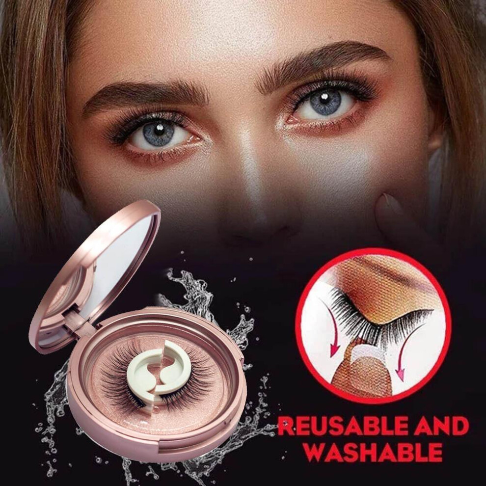 Natural Look Self-Adhesive Eyelashes No Glue or Eyeliner Reusable Design