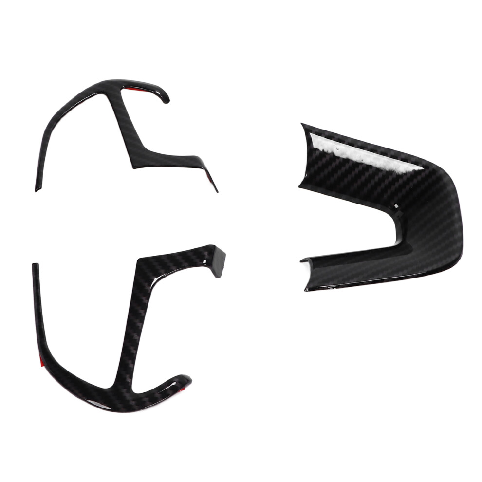 3 Pcs Carbon Fiber Style Steering Wheel Trim Fit Dodge Challenger Durango 2015Â2019 9321357899521