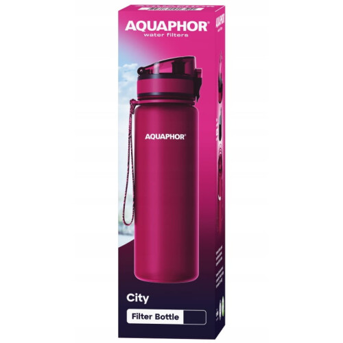 Aquaphor Aquaphor filterfles + 1 waterfilterpatroon 0,8 L bordeauxrood 2