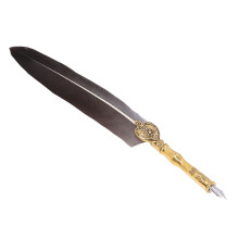 Eleganter brauner Federkiel für Kalligraphie, 27,7 cm, Vintage-Geschenk