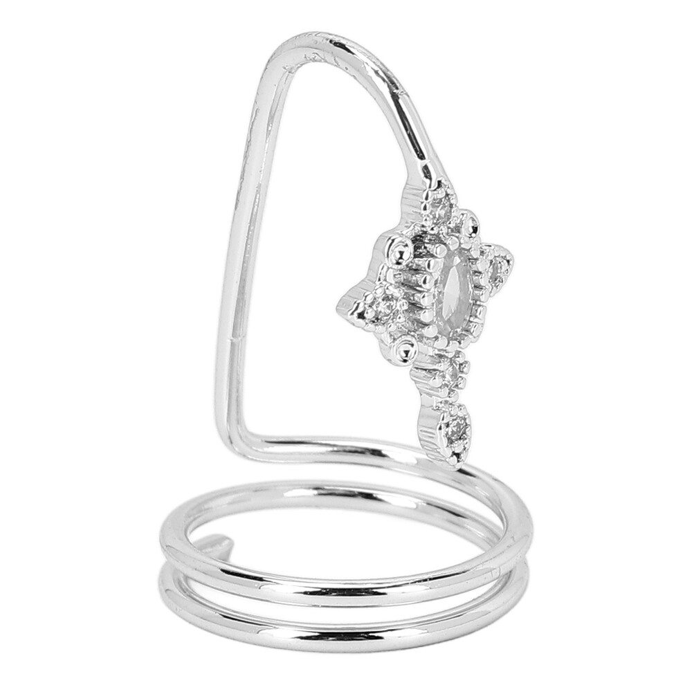 Stylish White Gold Nail Art Rings - Durable Electroplated Copper