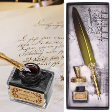 Elegante Federschreiber Gelb für Schreiben & Kalligraphie Bequemer Vintage-Geschenk