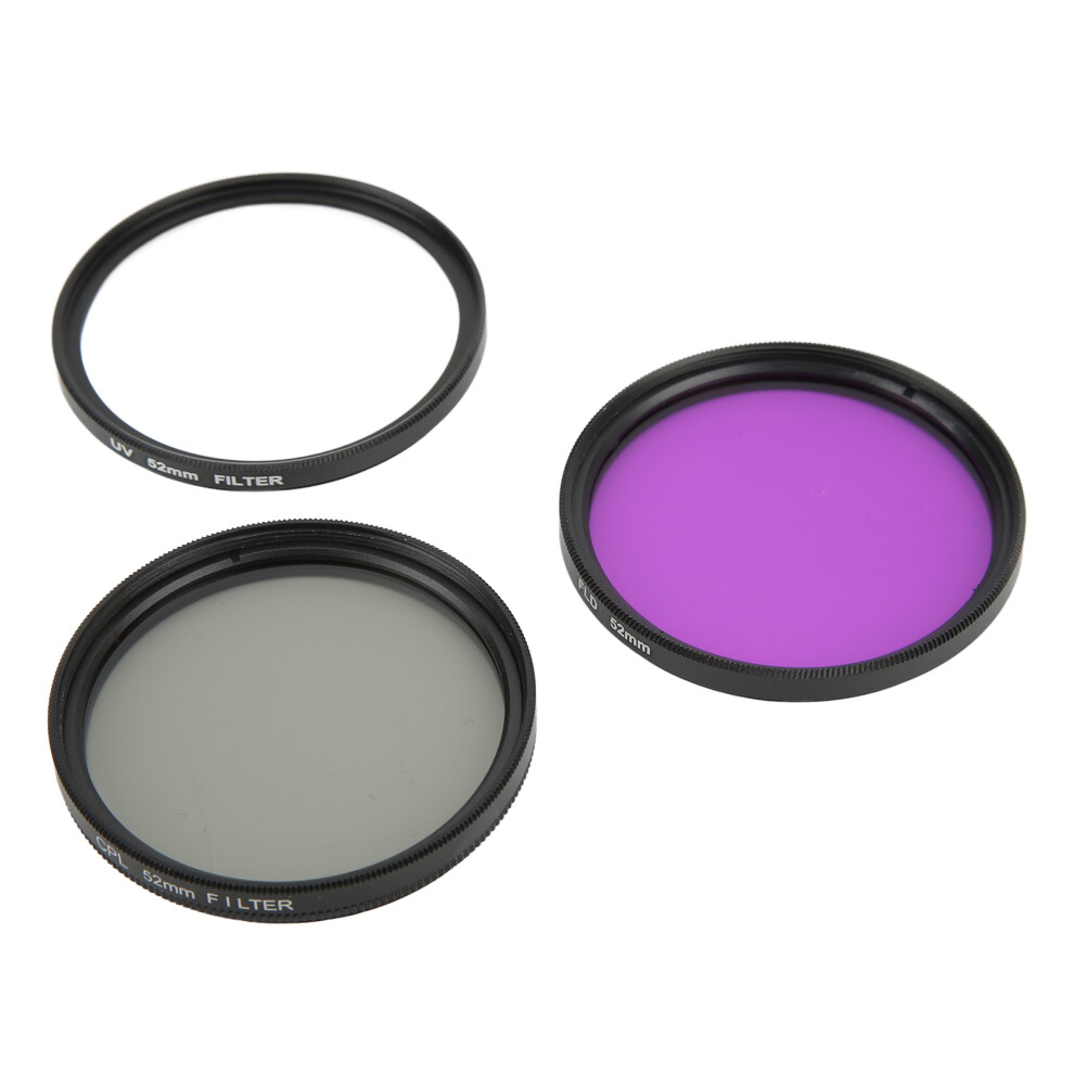3Pcs Multi Coated Lens Filter Kit 52Mm Uv Cpl Fld For Digital Camera 5011357902683