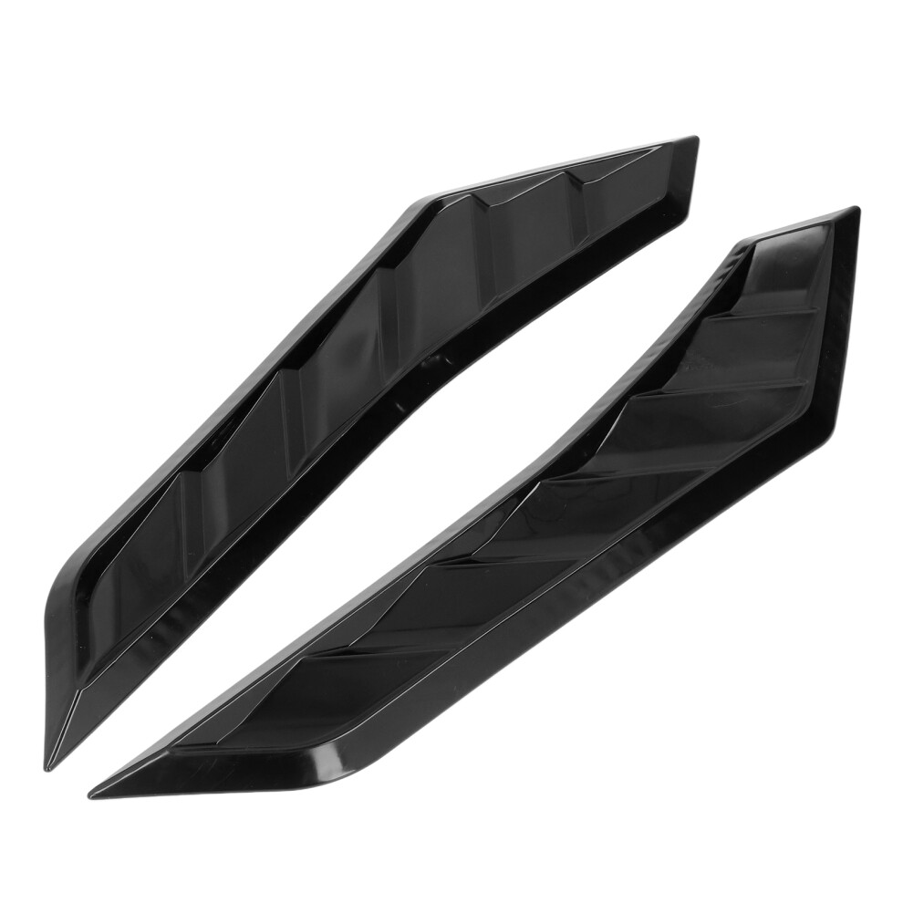 Fashionable Rubber Hood Vent Covers - Gloss Universal Fit 2 Pcs Black 4021357904441