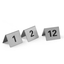 Targhetta informativa da 1 a 12, in acciaio inox, set da 12 - Hendi 663844