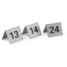 Targhetta informativa per tavolo numero 13-24, in acciaio inox, set da 12 - Hendi 663851