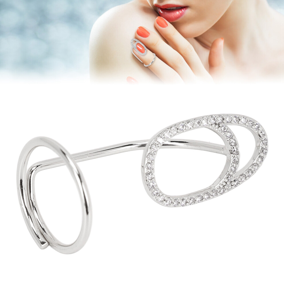 Silver Rhinestone Fingernail Ring, 3X1.5cm, Nail Art Decor