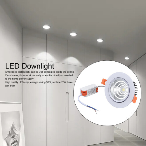 7W LED Embedded Spotlights 108mm Dustproof Warm Light 6000K 2