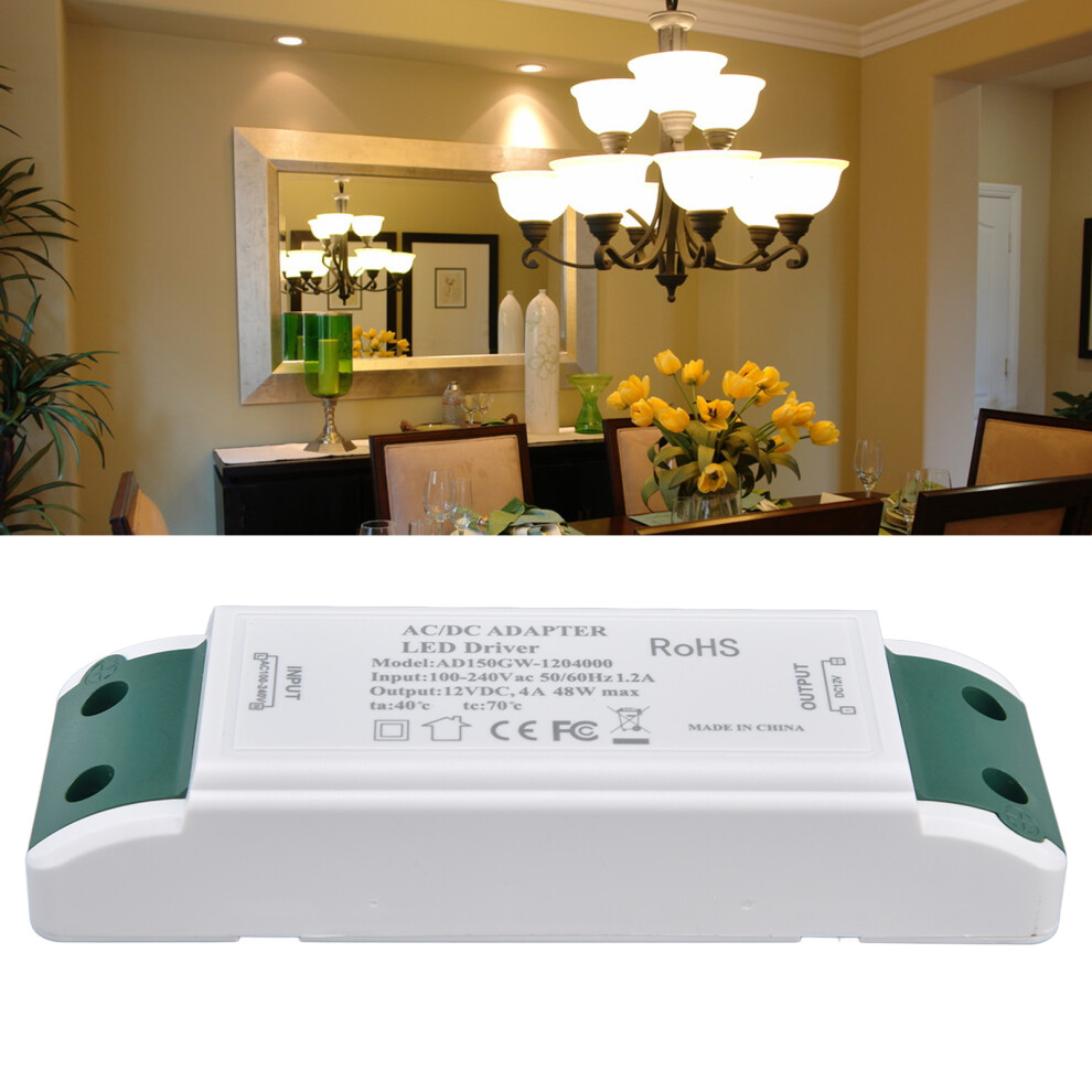 12V 48W Led Power Driver 140Mm Abs Slim 4A Constant Current 7891357905949