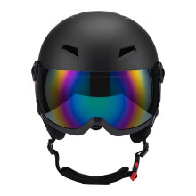(Schwarz, XL) Skihelm, Schutzbrille, Skateboardhelm für Wintersport im Freien,