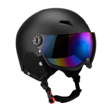 (Schwarz, S) Skihelm, Schutzbrille, Skateboardhelm für Wintersport im Freien,