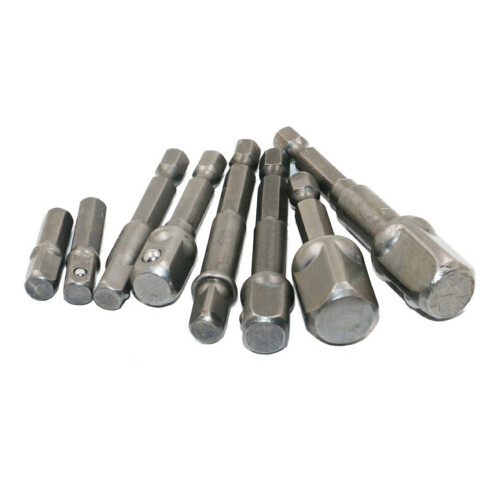 Versatile 8-Piece Socket Adapter Set for Impact Drivers - 1/4 3/8 1/2 Inch