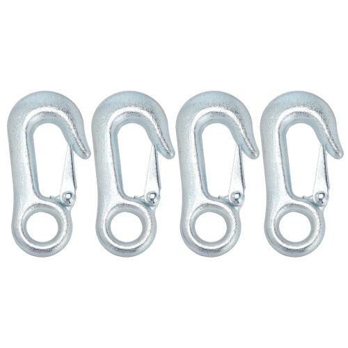4Pcs Galvanized Winch Hook Set 108x20mm with Safety Latches 1