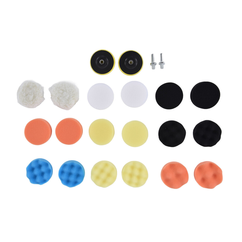 Premium 22Pcs Abs Sponge Car Buffing Pads Set 3-Inch For Waxing & Sealing 4201357909459