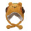 Warm Plush Winter Cap with Lovely Hamburger Bear-Yellow os 1