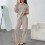 Women's two-piece tracksuit set: oversized hoodie-Khaki S 7
