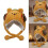 Warm Plush Winter Cap with Lovely Hamburger Bear-Yellow os 2